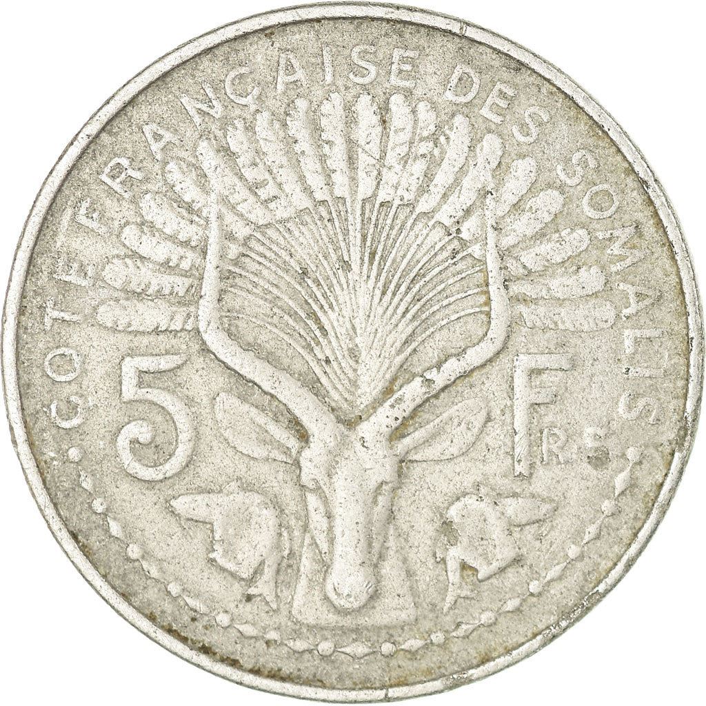 French Somaliland | 5 Francs Coin | Marianne | Waterbuck | Km:10 | 1959 - 1965