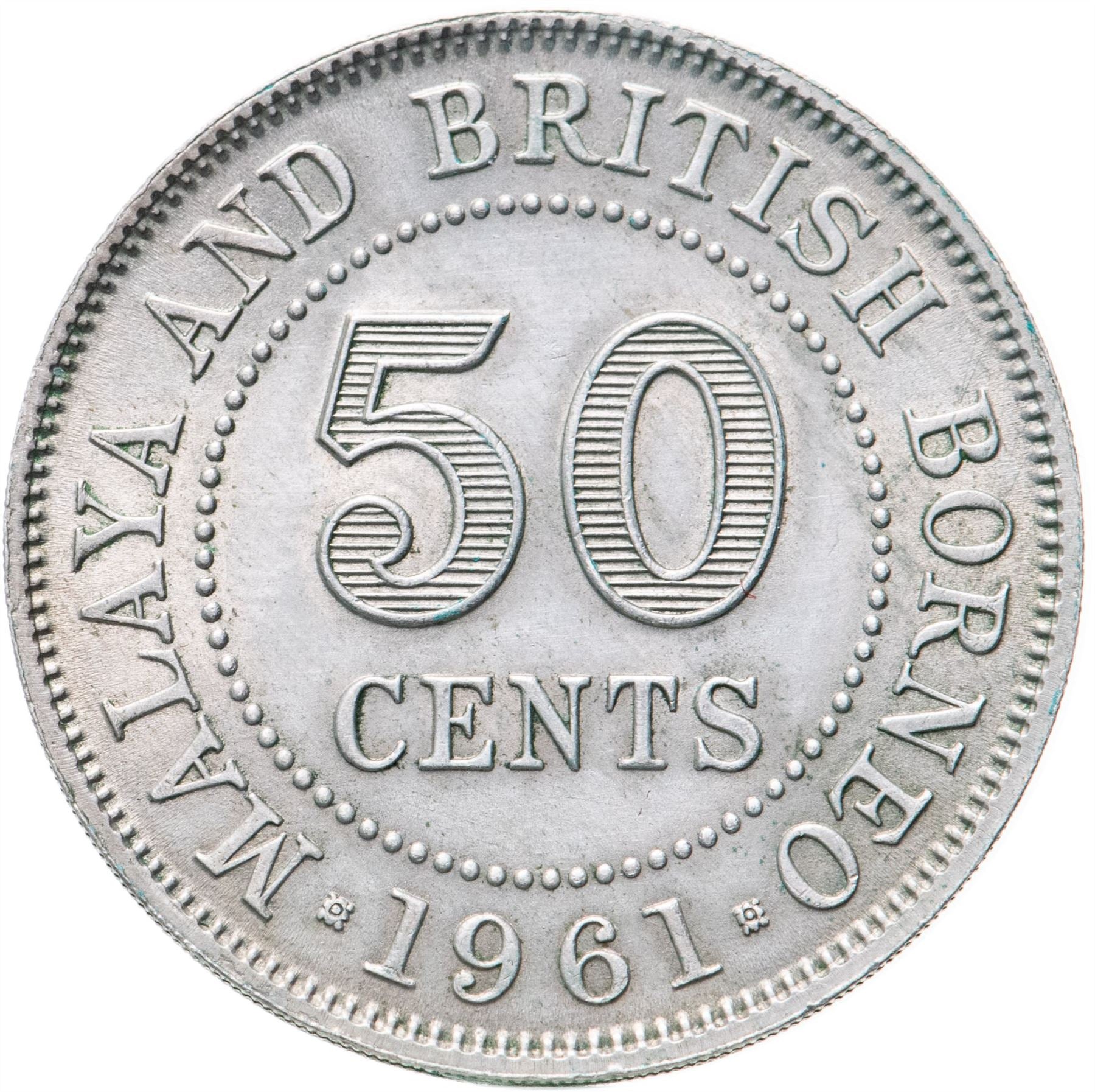 Malaya and British Borneo | 50 Cents Coin | Elizabeth II | Km:4 | 1954 - 1961
