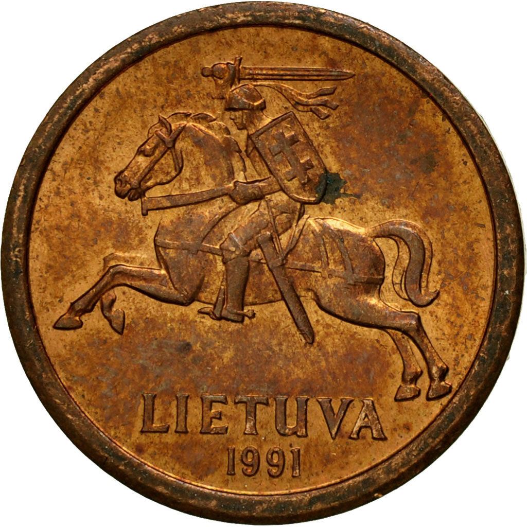 Lithuania Coin Lithuanian 10 Centų | Vytis | Knight | Horse | KM88 | 1991