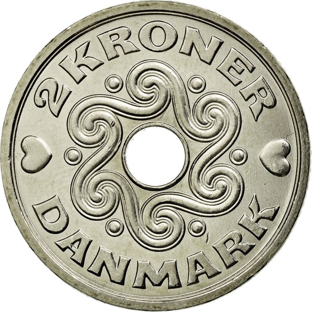Denmark | 2 Kroner Coin | Royal monogram | Km:874 | 1992 - 2023