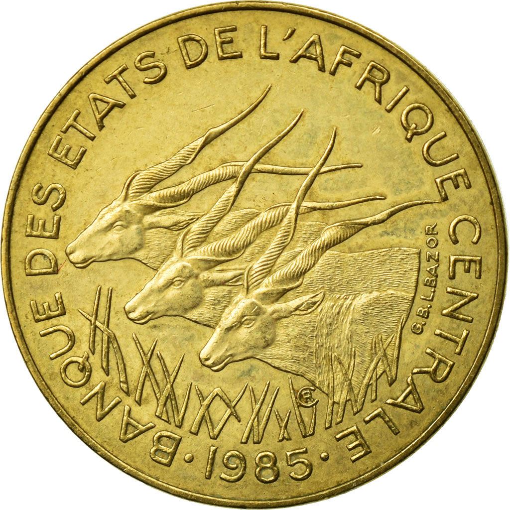 Central African States | 5 Francs Cfa Coin | Antelope | Crops | Km:7 | 1973 - 2003
