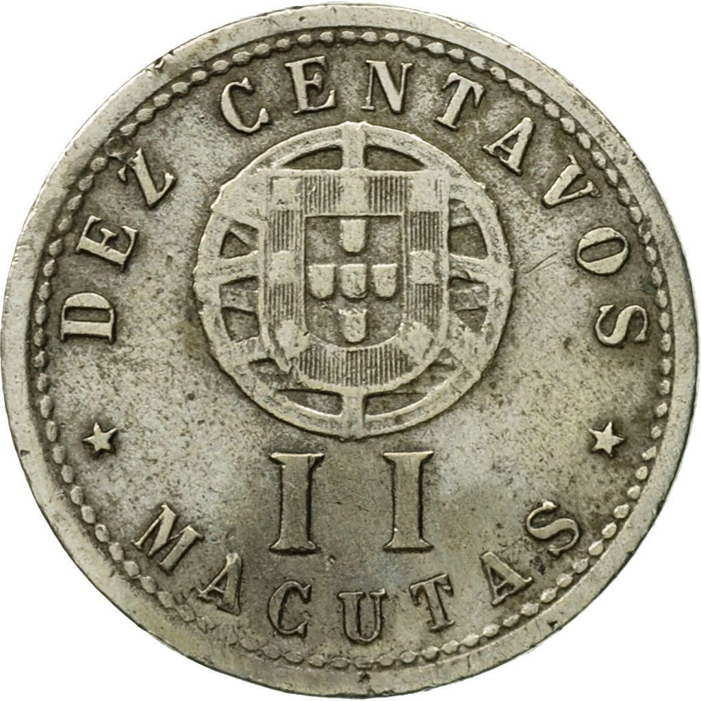 Angola | 10 Centavos / 2 Macutas Coin | Libertine | Km:67 | 1927 - 1928
