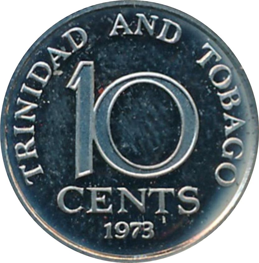 Trinidad and Tobago 10 Cents Coin | Queen Elizabeth II | KM58 | 1973