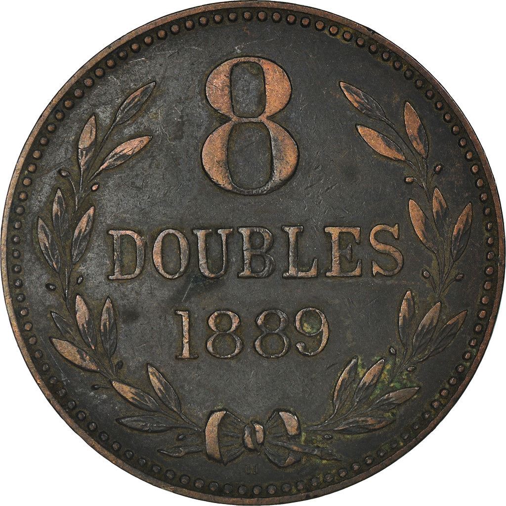Guernsey 8 Doubles Mønt | KM7 | 1864 - 1911