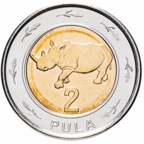 Botswana | 2 Pula Coin | White Rhinoceros | Km:36 | 2013 - 2016