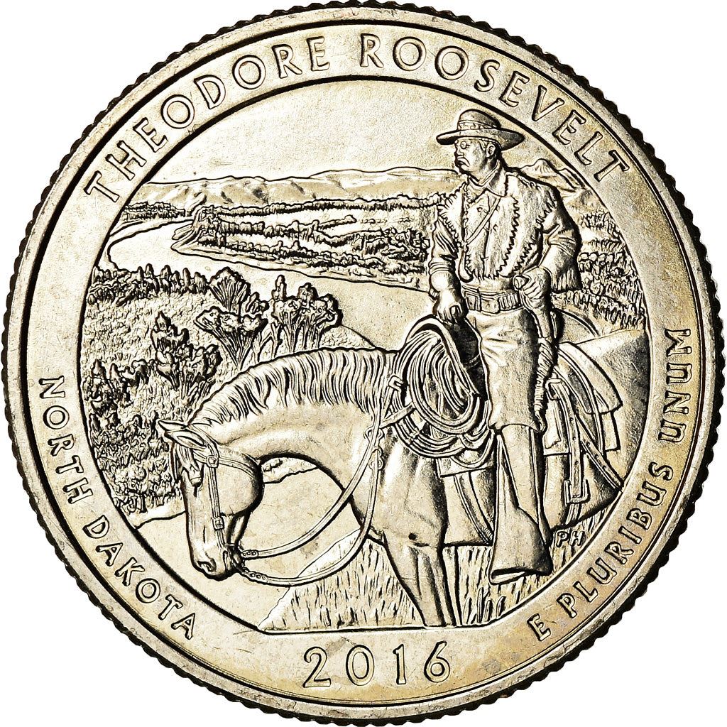 United States | 1/4 Dollar Coin | Theodore Roosevelt National Park | Km:638 | 2016