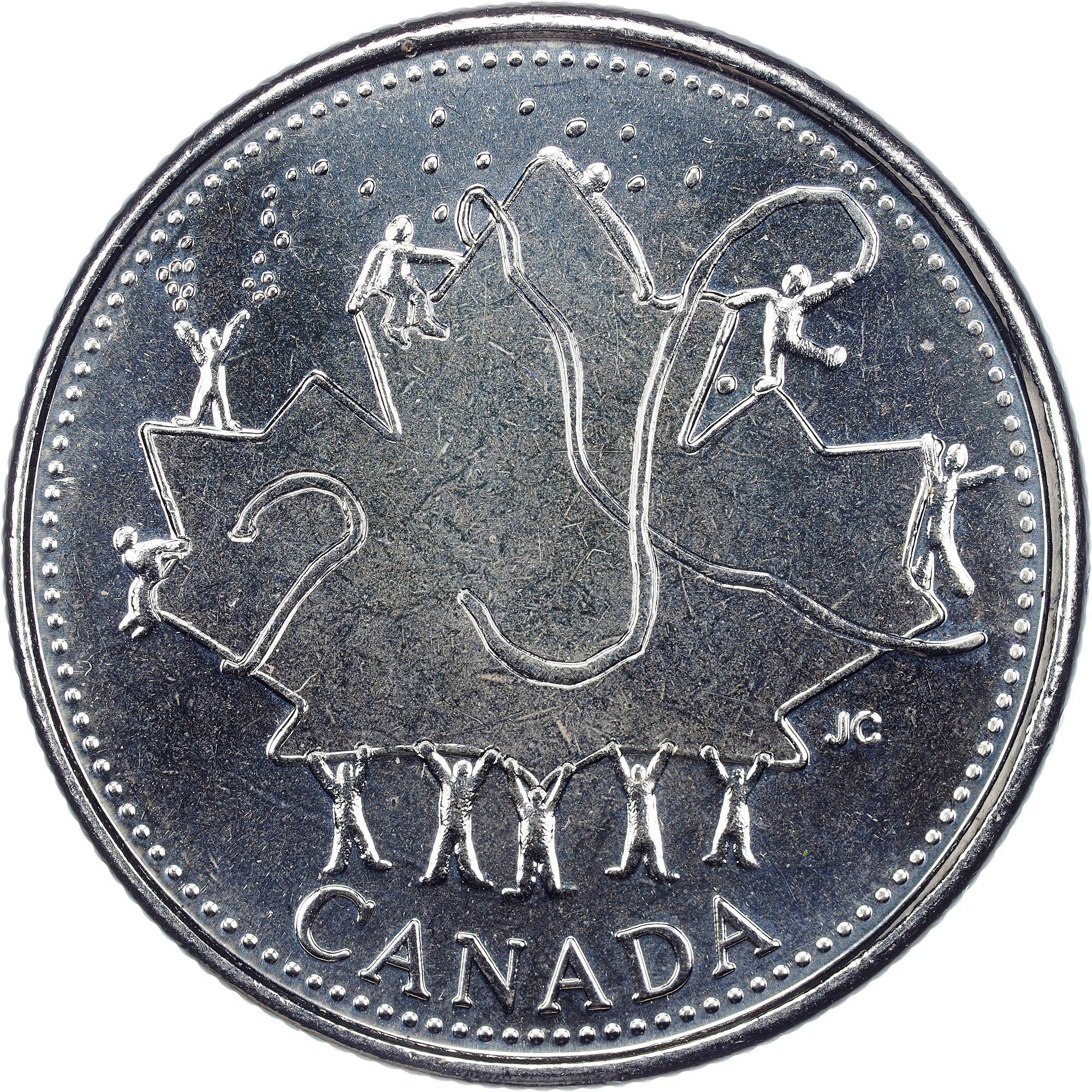Canada | 25 Cents Coin | Canada Day | Nickel plated steel | KM:451 | 2002