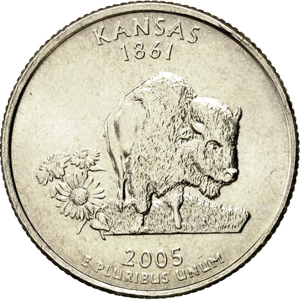 United States | 1/4 Dollar Coin | Kansas | Km:373 | 2005