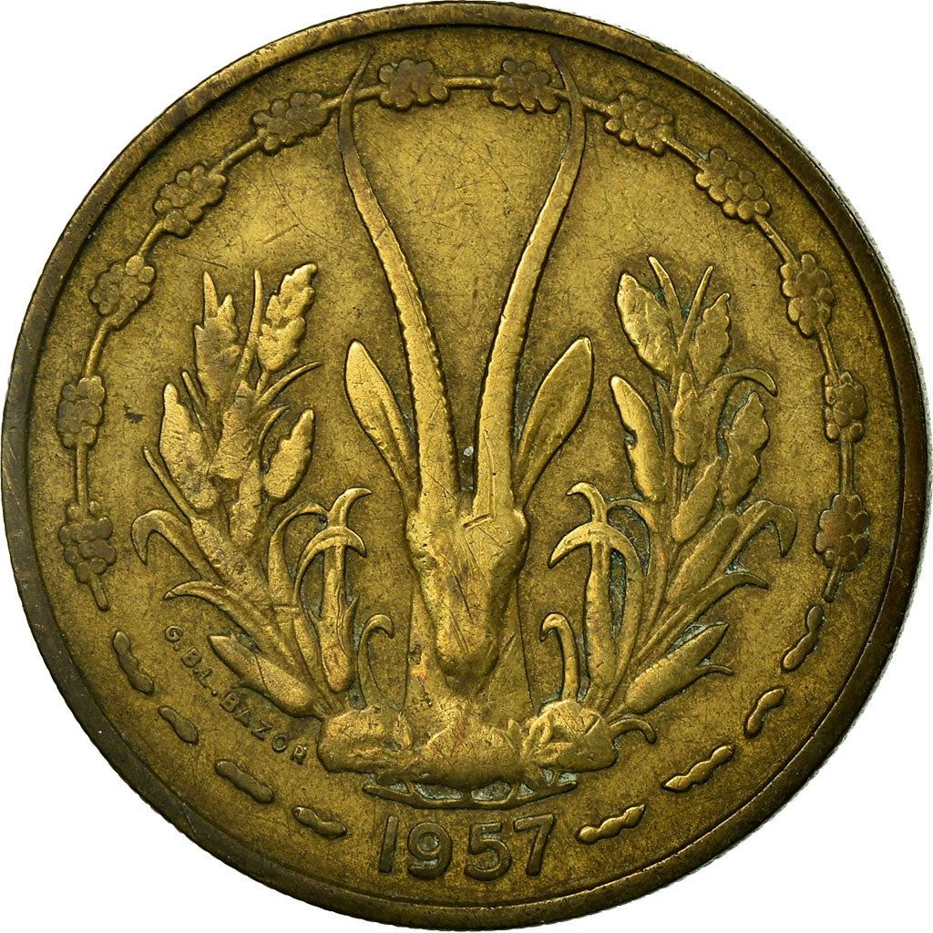 French West Africa | 25 Francs Togo Coin | Sawfish | Gazelle | Maize | Km:9 | 1957