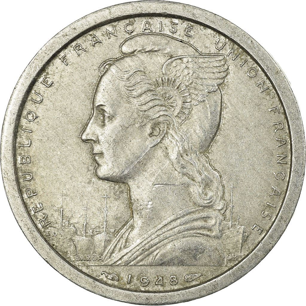 Madagascar | 2 Francs Coin | Marianne | Zebu | Km:4 | 1948