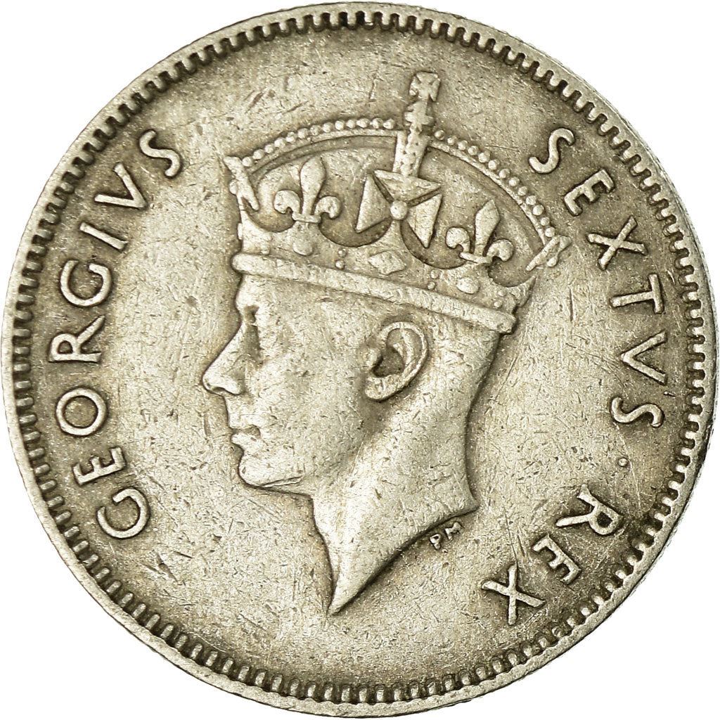 East Africa | 50 Cents Coin | George VI | Lion | Mountains | Km:30 | 1948 - 1952