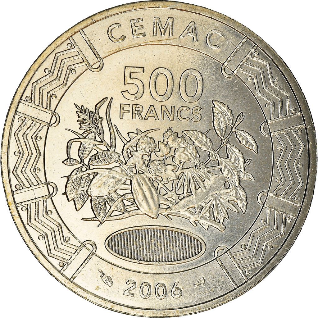 Central African States | 500 Francs Cfa Coin | Plants | Km:22 | 2006