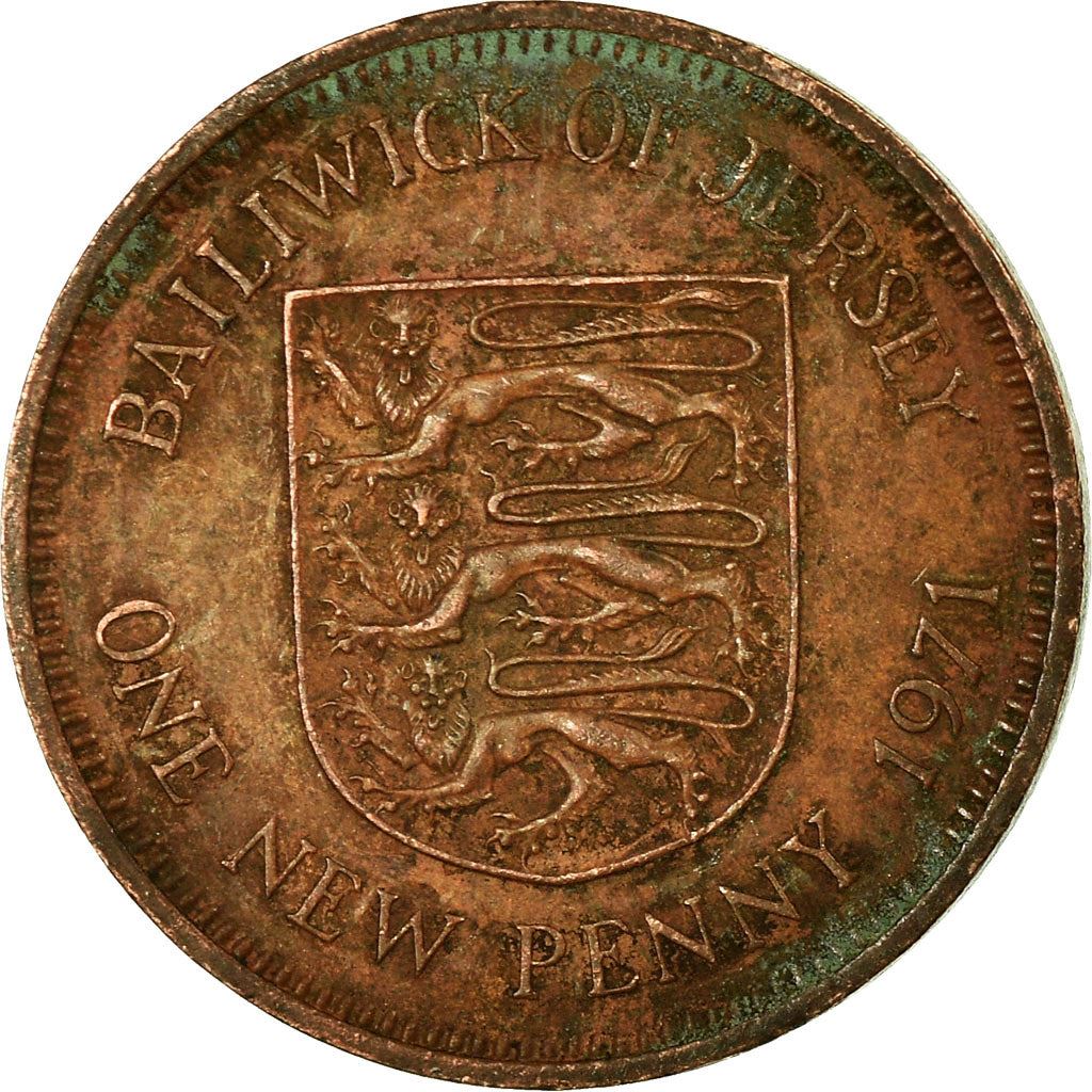 Jersey | 1 New Penny Coin | Elizabeth II | Lions | Km:30 | 1971 - 1980