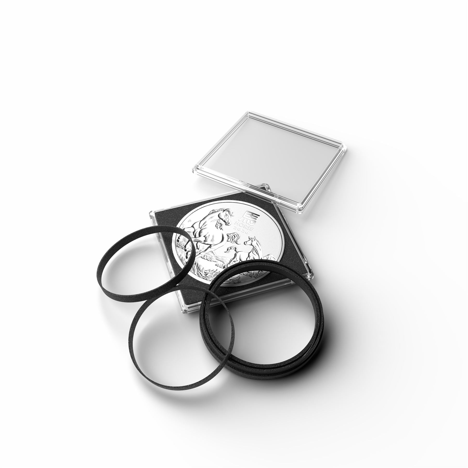 QUADRUM XL Square Capsules | 67.25x67.25x7.8mm Coin Capsules | 42-58mm Ø Coins | Up to 4.5mm Thickness | Pack of 5