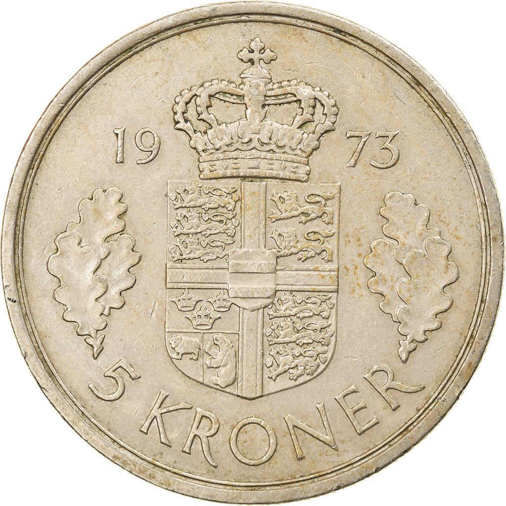 Denmark | 5 Kroner Coin | Margrethe II | Km:863 | 1973 - 1988