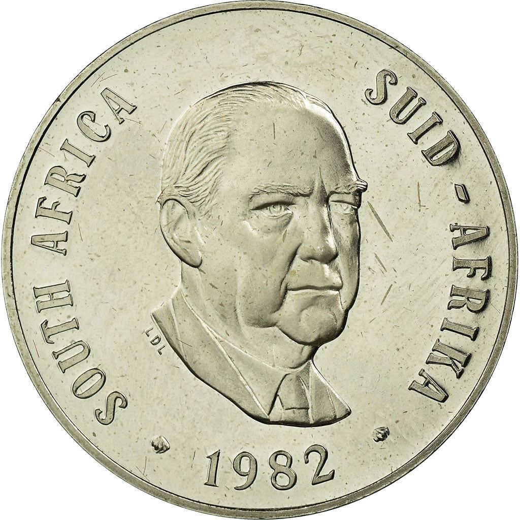 Sør-Afrika 50 Cent Mynt | Balthazar J. Vorster | KM114 | 1982