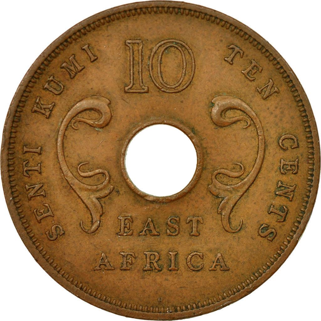 East Africa | 10 Cents Coin | Tusks | Fleurs | Km:40 | 1964