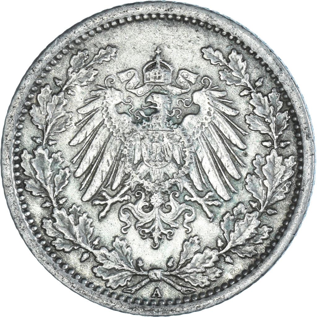German Empire 1/2 Mark Coin | Deutsches Reich | Wilhelm II | Type 2 | KM17 | 1905 - 1919