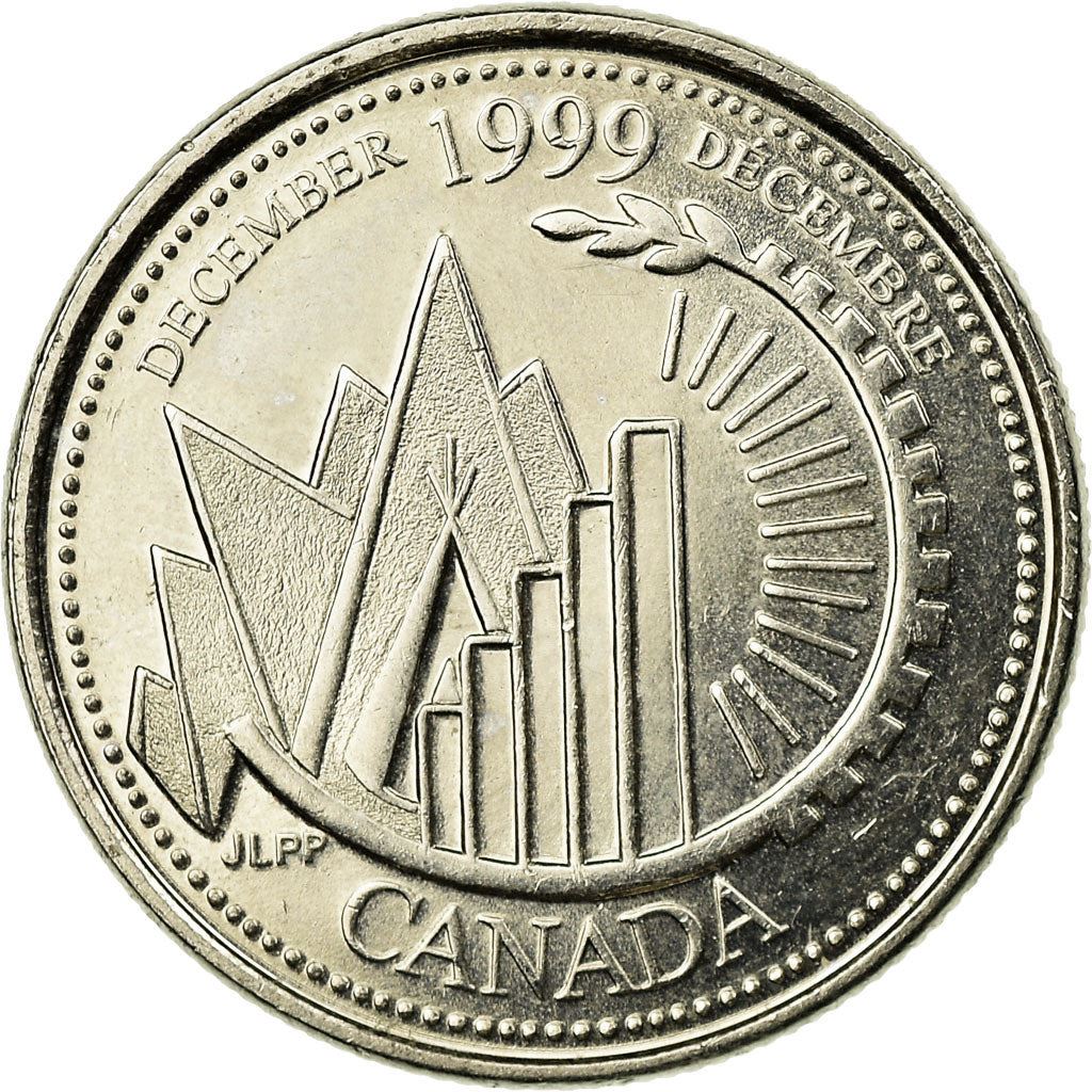 Canada | 25 Cents Coin | Geometrical Shapes | Nickel | KM:353 | 1999