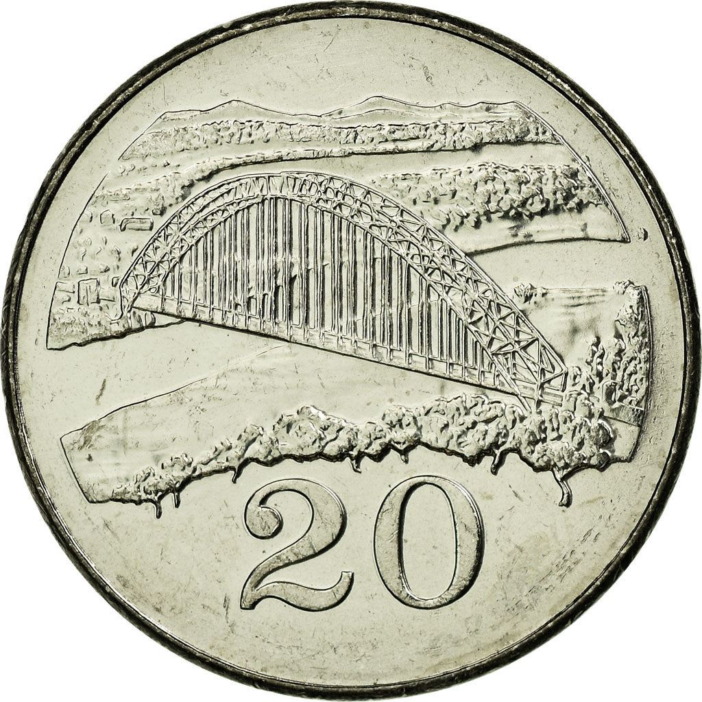 Zimbabwe | 20 Cents Coin | Birchenough bridge | Km:4A | 2001 - 2003