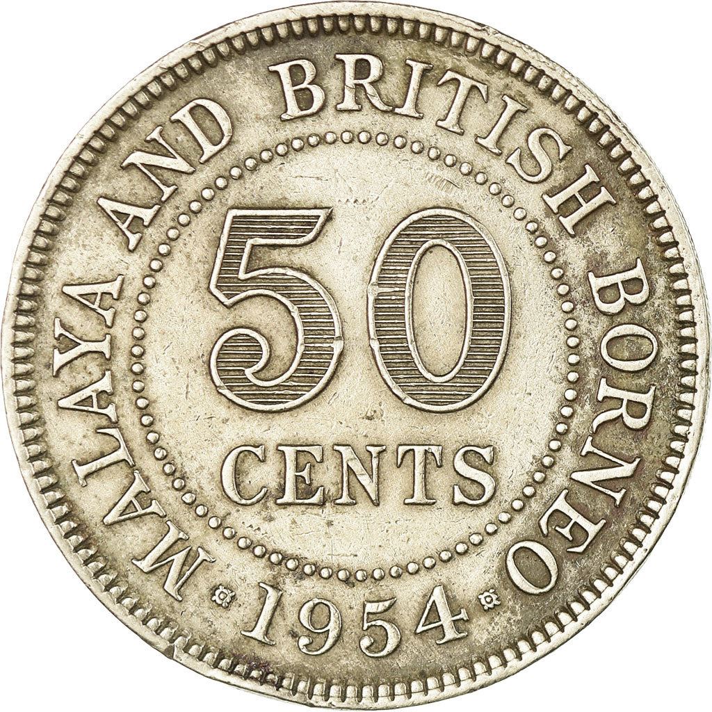Malaya and British Borneo | 50 Cents Coin | Elizabeth II | Km:4 | 1954 - 1961