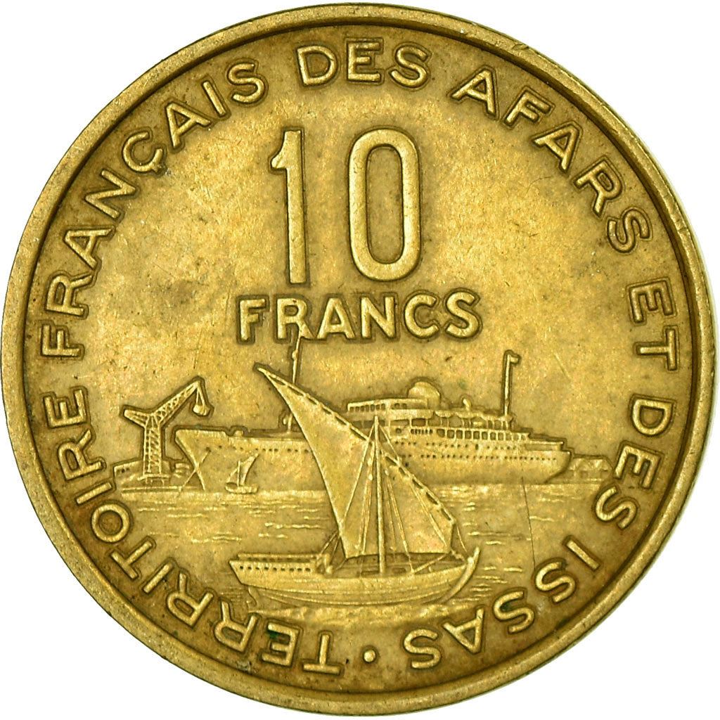 Afars and Issas | 10 Francs Coin | Marianne | Dhow | Ocean Liner | Km:17 | 1969 - 1975