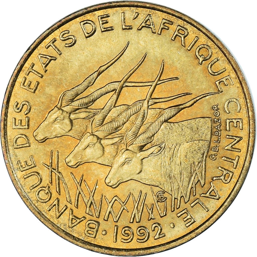 Central African States | 5 Francs Cfa Coin | Antelope | Crops | Km:7 | 1973 - 2003