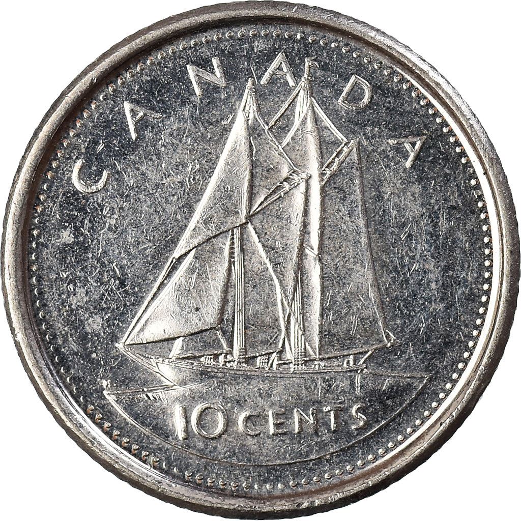 Canada | 10 Cents Coin | Nickel plated steel | Golden Jubilee | KM:447 | 2002