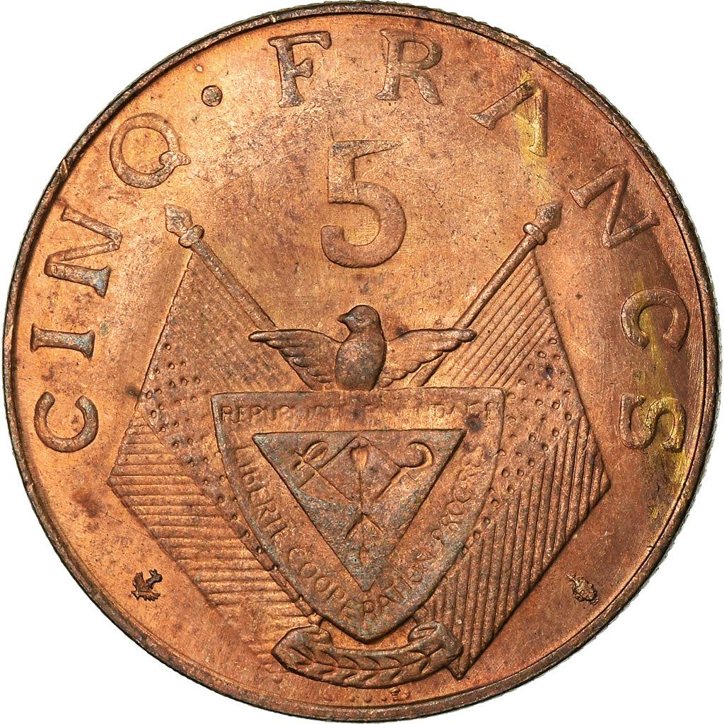 Rwanda | 5 Francs Coin | Grégoire Kayibanda | Km:6 | 1964 - 1965