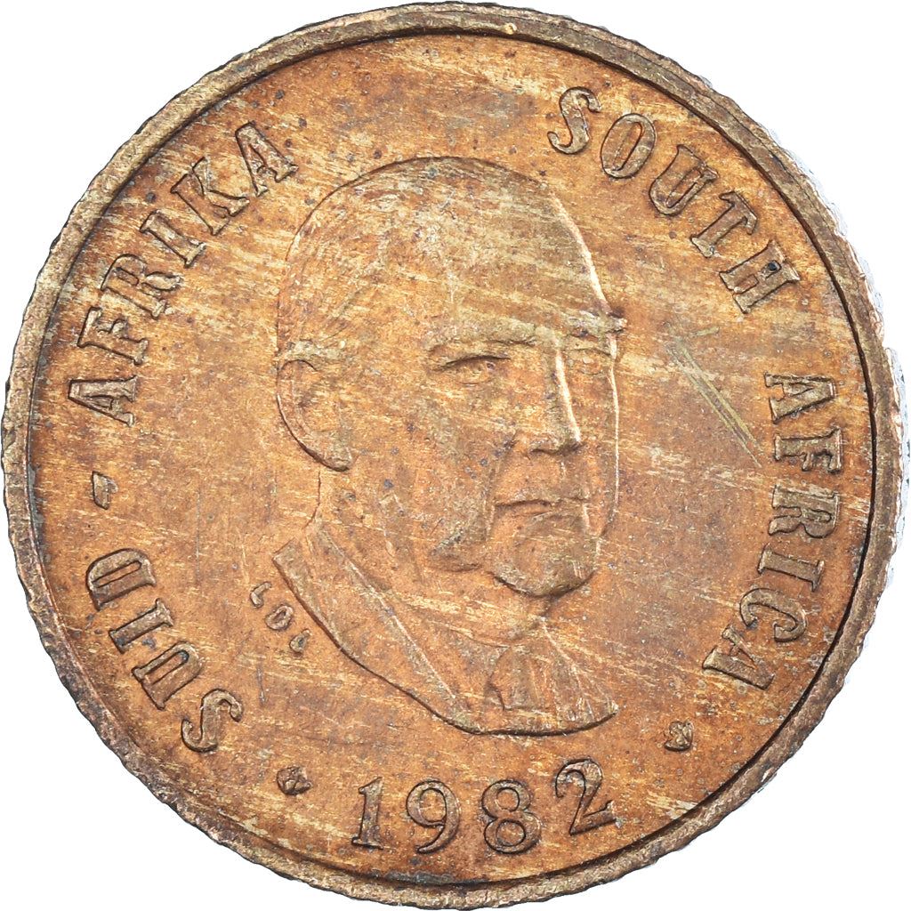 South Africa 1 Cent Balthazar J. Vorster Coin KM109 1982