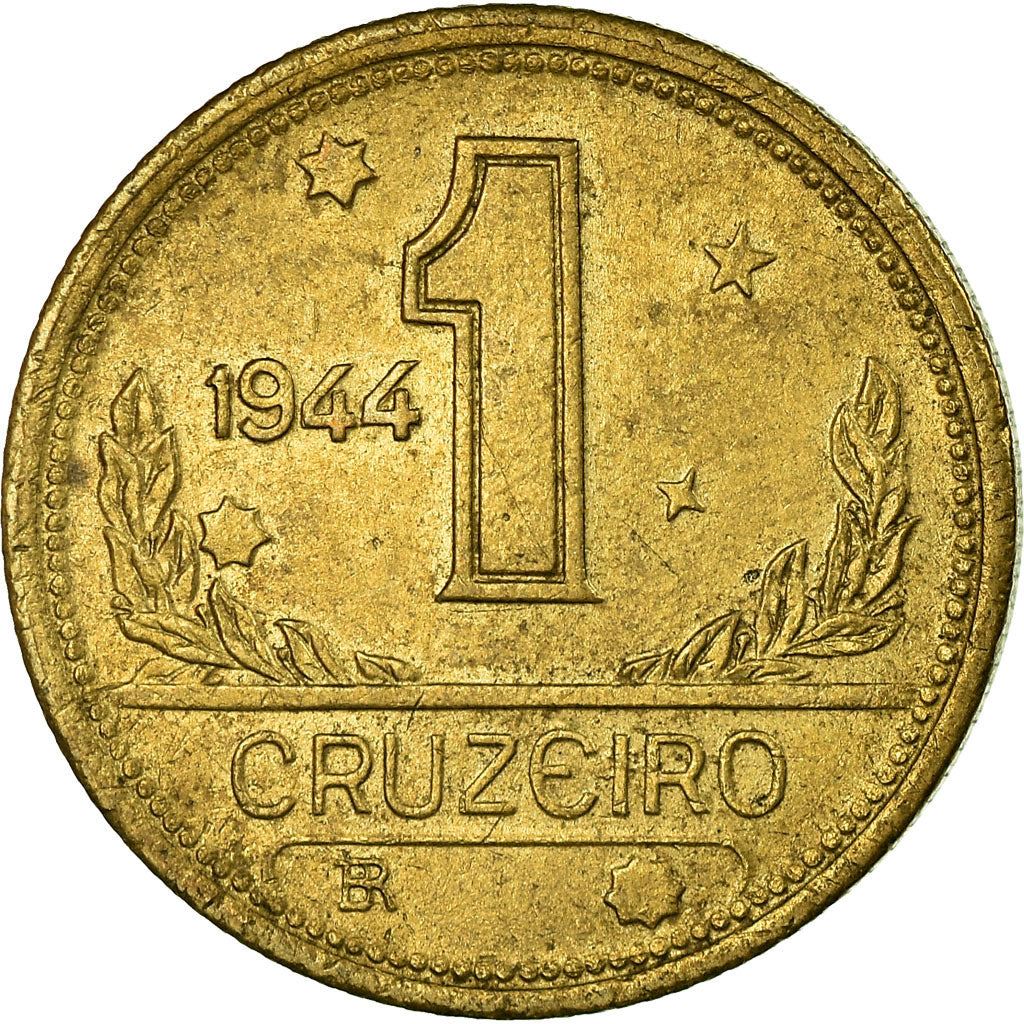 Brazil | 1 Cruzeiro Coin | Map of Brazil | Km:558 | 1942 - 1956