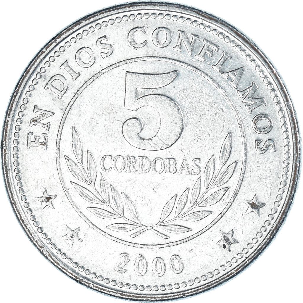 Moneda de 5 Córdobas de Nicaragua  | KM90 | 1997 - 2000