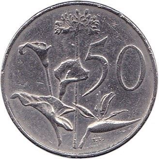 South Africa 50 Cents Coin | Jacobus J. Fouche | KM96 | 1976