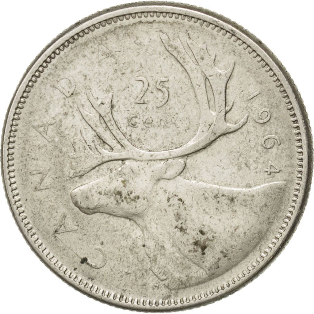 Canada | 25 Cents Coin | Silver | 1st portrait | KM:52 | 1953-1964