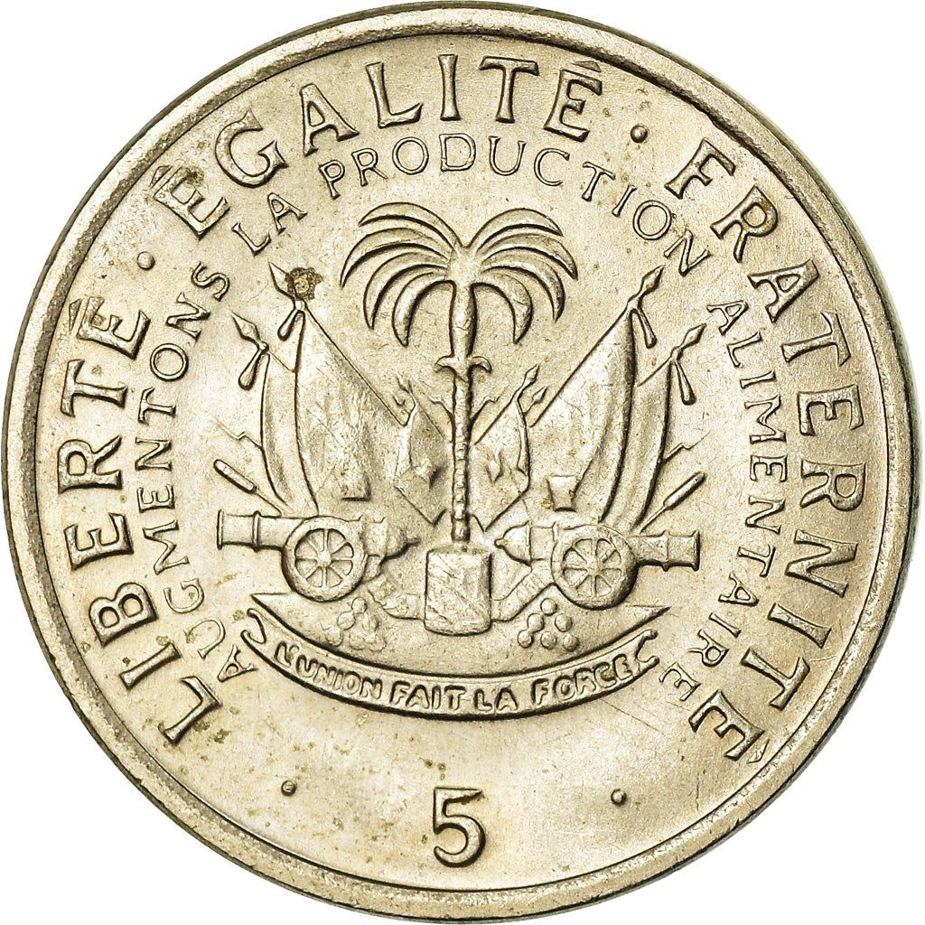 Haiti | 5 Centimes Coin | Jean-Claude Duvalier | Cannon | Km:119 | 1975