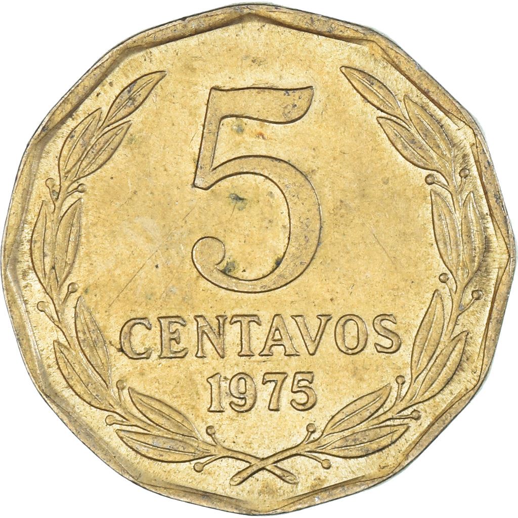 Chile 5 Centavos Coin | KM204 | 1975 - 1976