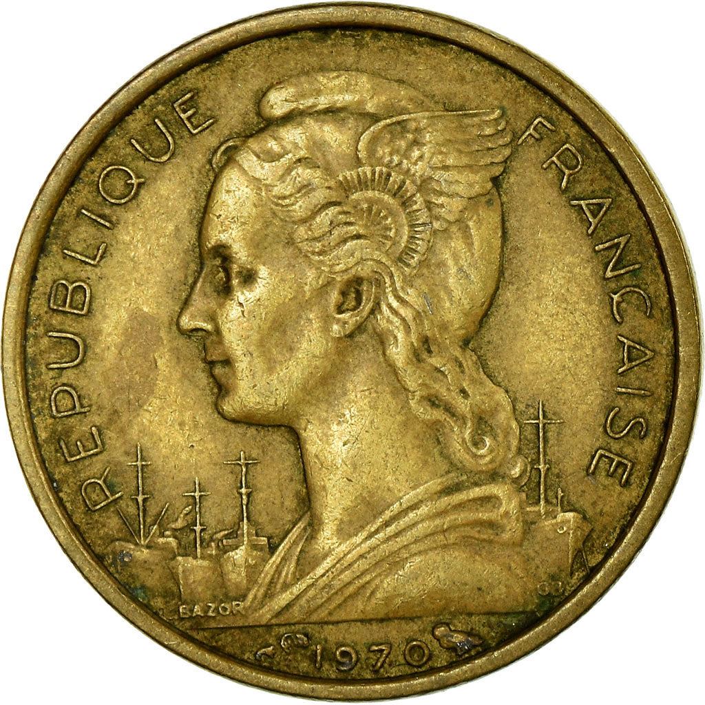 Afars and Issas | 10 Francs Coin | Marianne | Dhow | Ocean Liner | Km:17 | 1969 - 1975