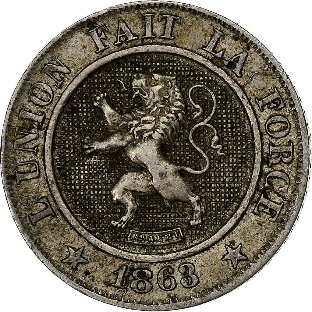 Belgien | 10 centimes-mønt | Léopold I | Kobbernikkel | KM:22 | 1861-1864
