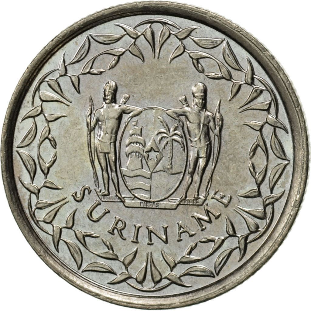 Suriname | 10 Cents Coin | Natives | Wreath | Km:13 | 1962 - 1986