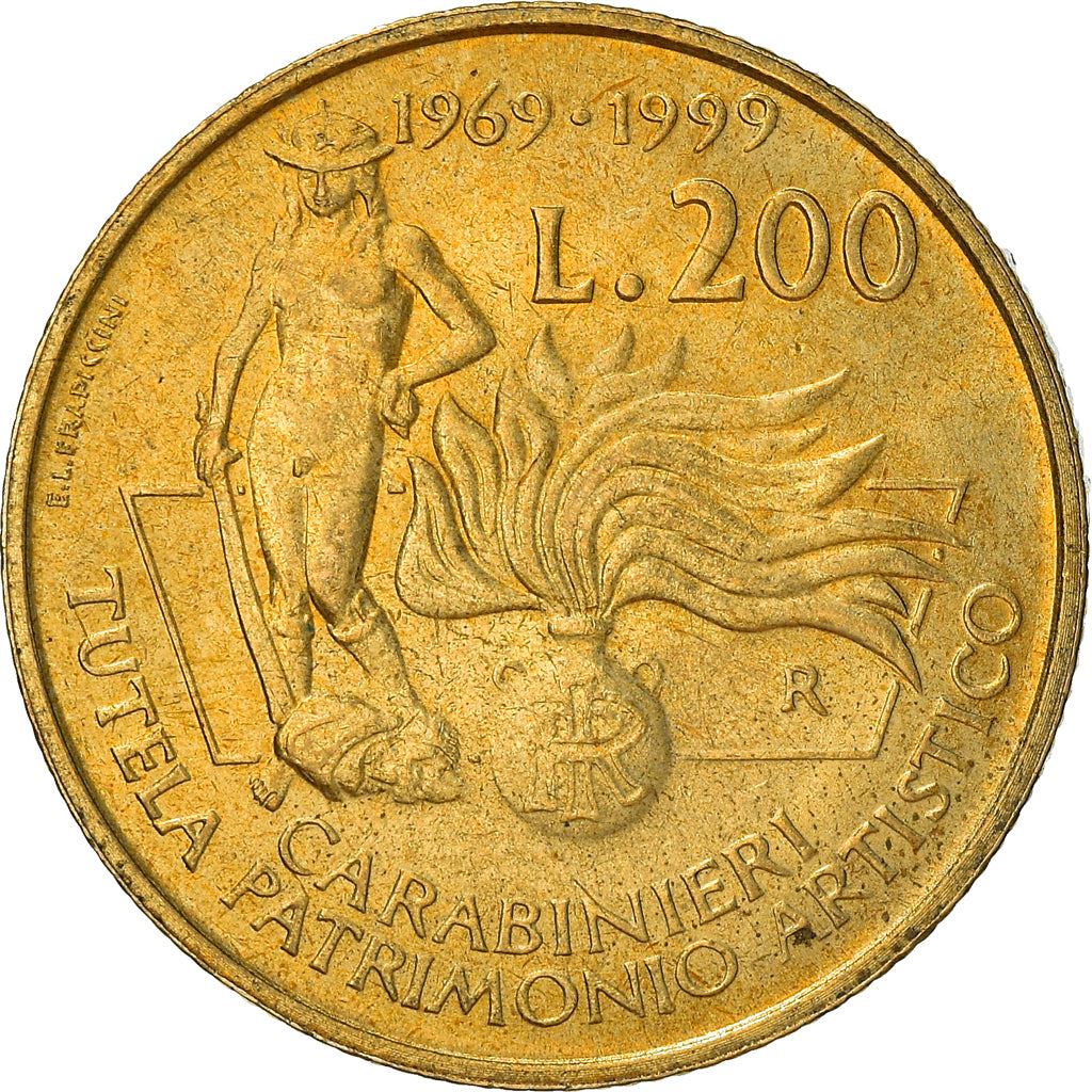 Italy | 200 Lire Coin | Carabinieri | Km:218 | 1999