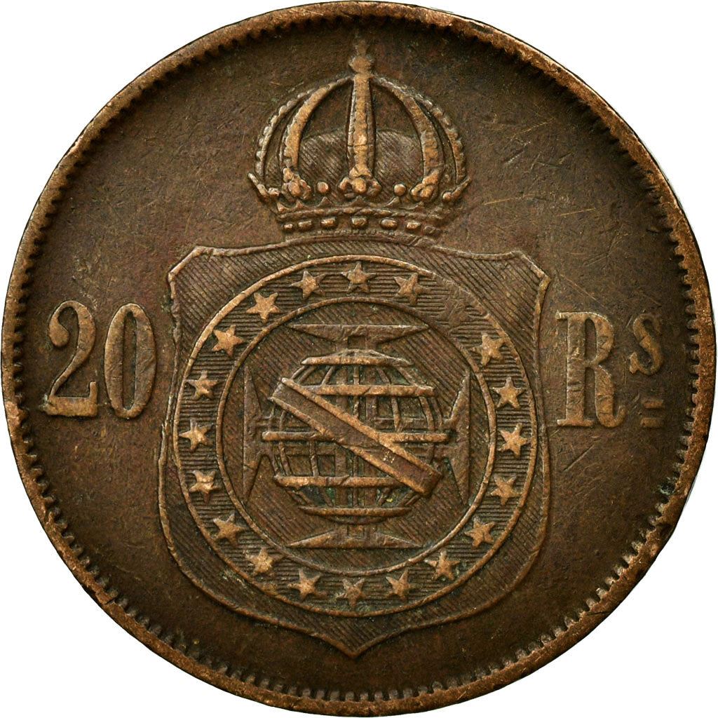 Brazil | 20 Reis Coin | Pedro II | Km:474 | 1868 - 1870