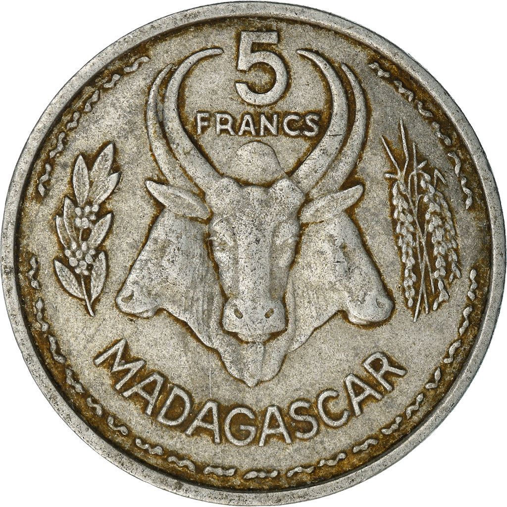 Madagascar | 5 Francs Coin | Marianne | Zebu | Km:5 | 1953
