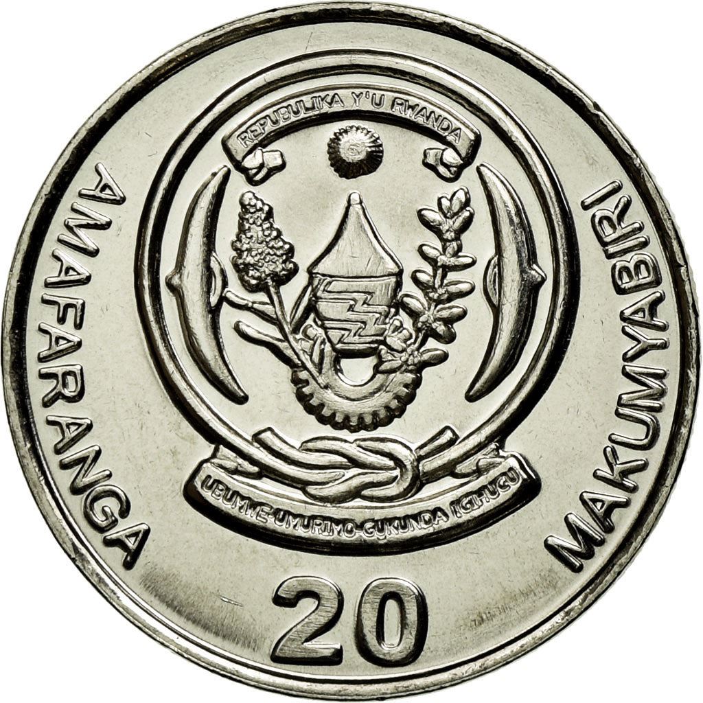 Rwanda | 20 Amafaranga Coin | Tea Plants | Km:25 | 2003