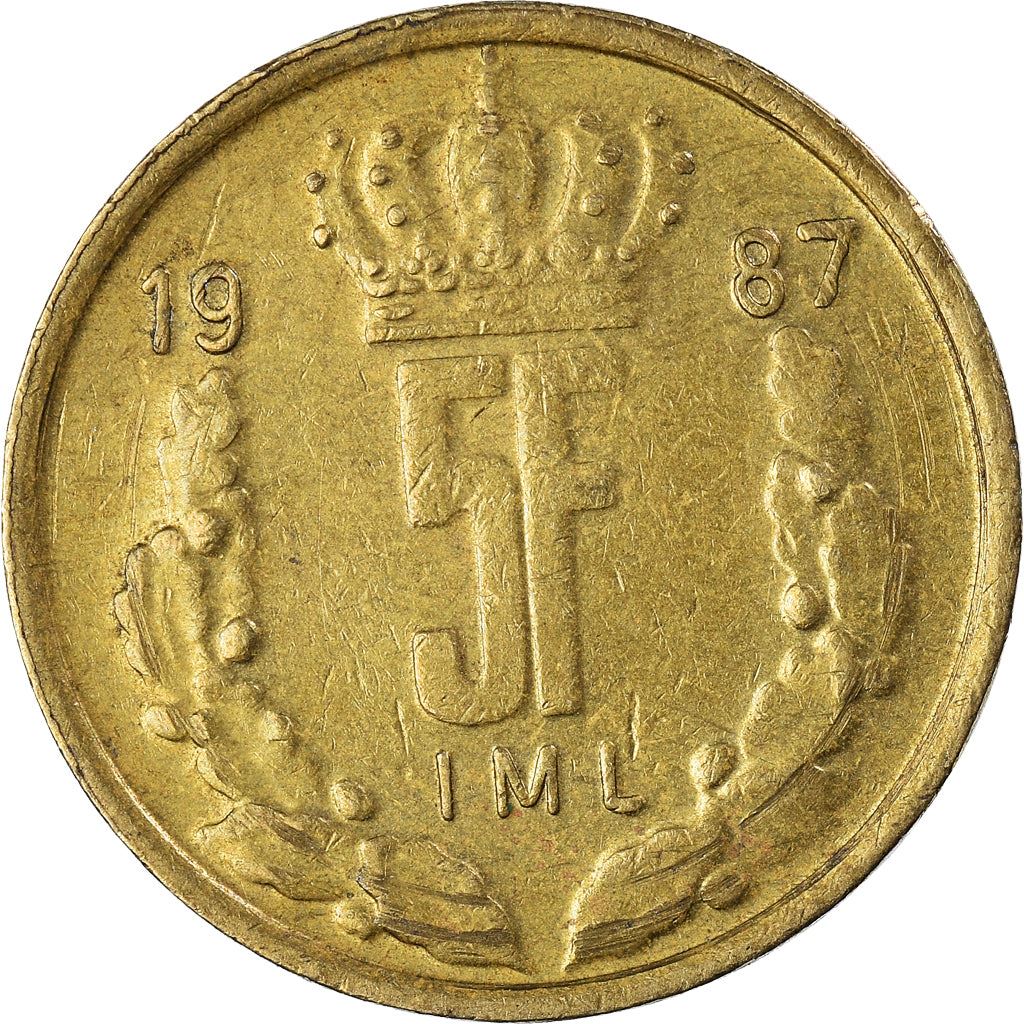 Luxembourg | 5 Francs | Monarch | Aluminium-nickel bronze | KM:60 | 1986-1988