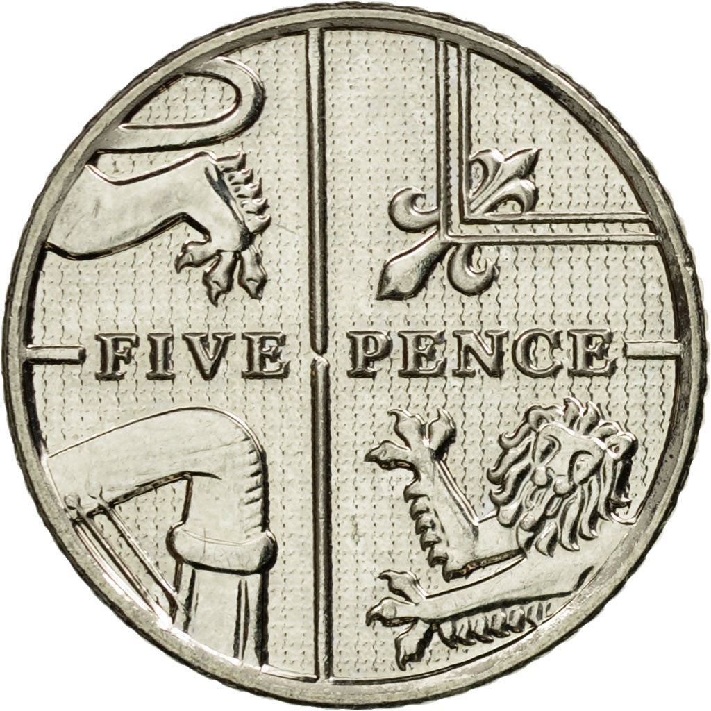 United Kingdom | 5 Pence Coin | Elizabeth II | Km:1109D | 2011 - 2015