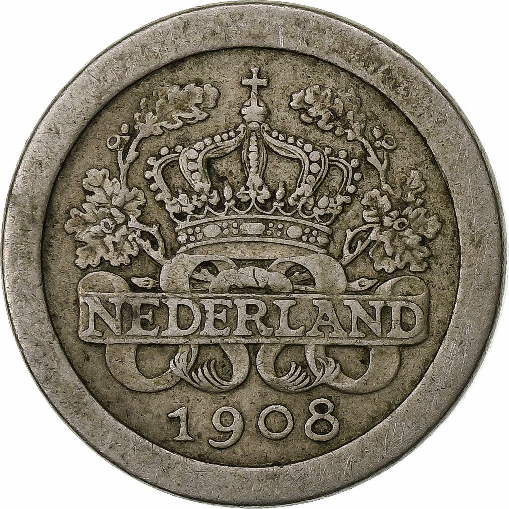 Netherlands | 5 Cents Coin | Copper-nickel | Crown | Wreath | KM:137 | 1907-1909