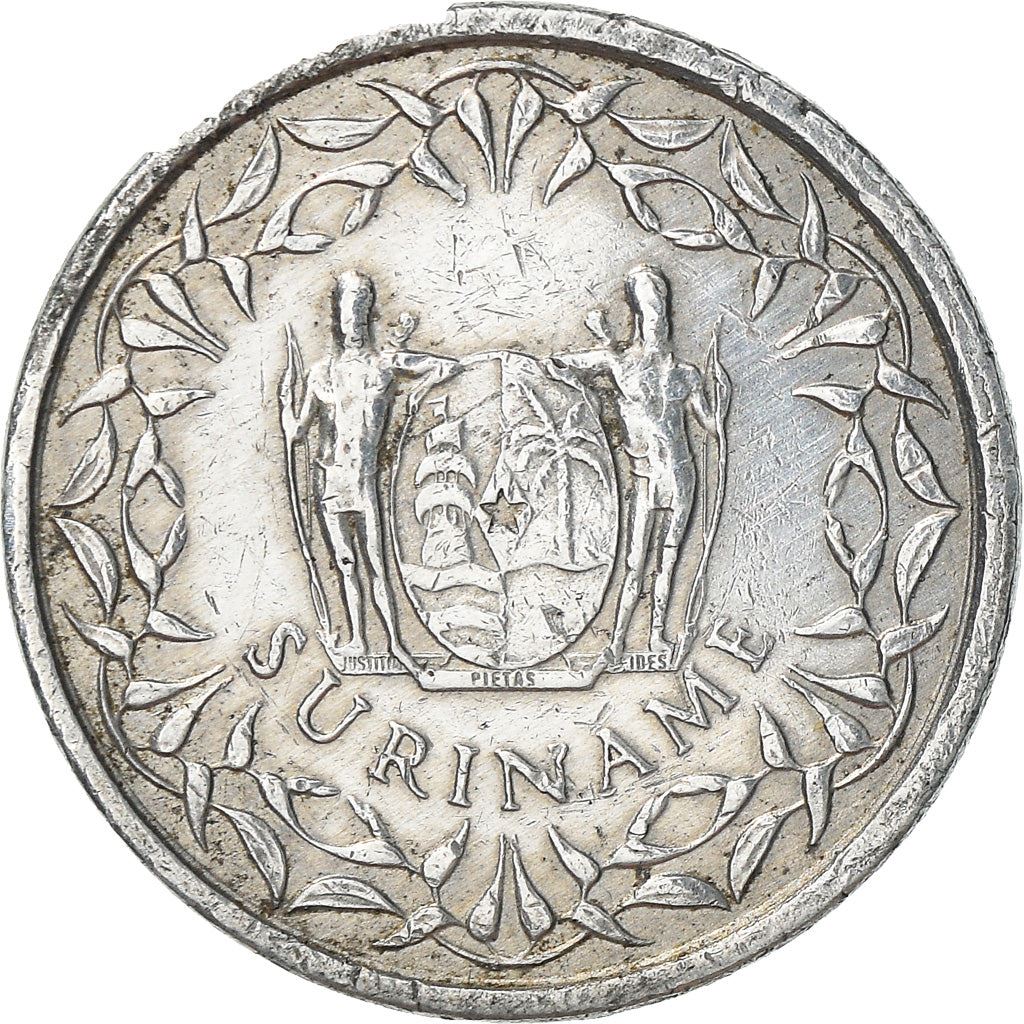 Suriname | 1 Cent Coin | Natives | Wreath | Km:11A | 1974 - 1986