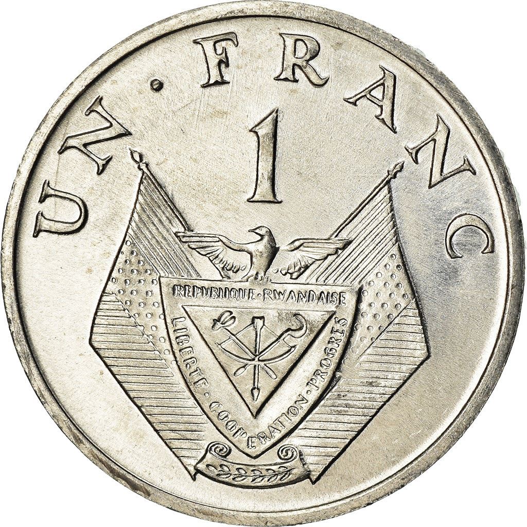 Rwanda | 1 Franc Coin | Grégoire Kayibanda | Km:8 | 1969