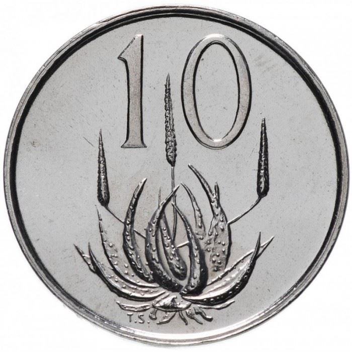 Sør-Afrika 10 Cent Mynt | Engelsk Inskripsjon - SOUTH AFRICA | KM68.1 | 1965 - 1969