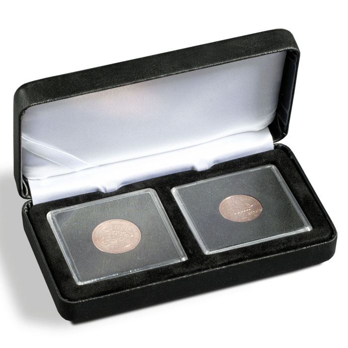 NOBILE QUADRUM Coin Box | Box for Presenting Coins in Square QUADRUM Capsules | 1 to 6 Compartments